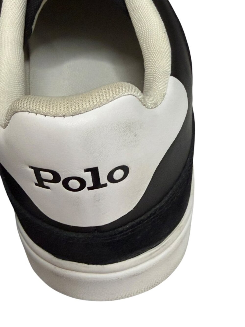 Polo Ralph Lauren Mens Court Sneakers Shoes Leather Suede Black 10 - Picture 8 of 10